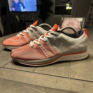 Nike Red and Gray Flyknit Sneakers Sleek Design